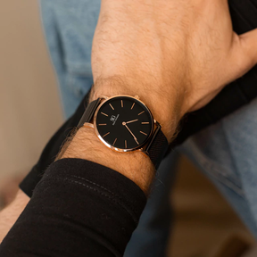 Houston Rose Gold 40mm Black Minimalist Watch