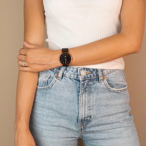 Houston Rose Gold 40mm Black Minimalist Watch