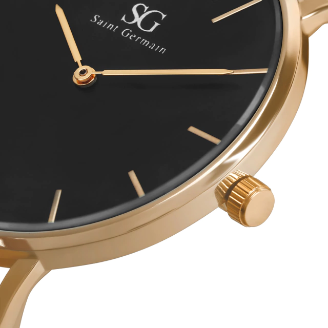 Houston Rose Gold 40mm Black Minimalist Watch