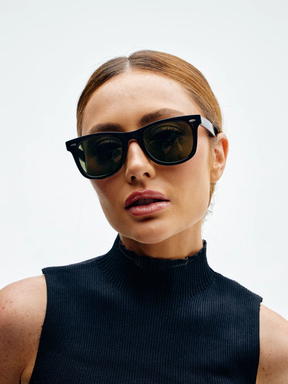 Hills Green Black Classic Square Sunglasses