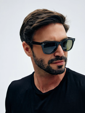 Hills Green Black Classic Square Sunglasses