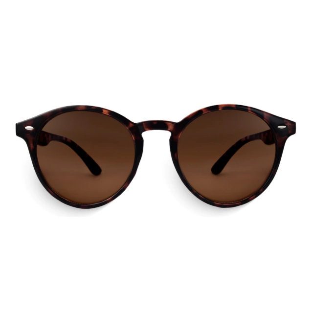 Lincoln Brown Turtle Classic Round Sunglasses