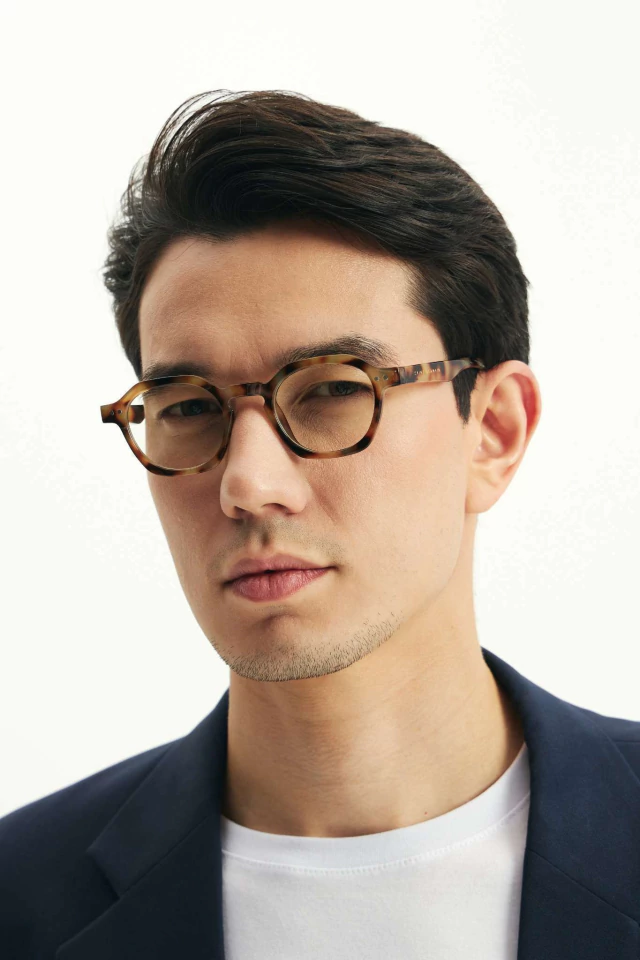 Mizu Tortoise Latte Square Prescription Glasses