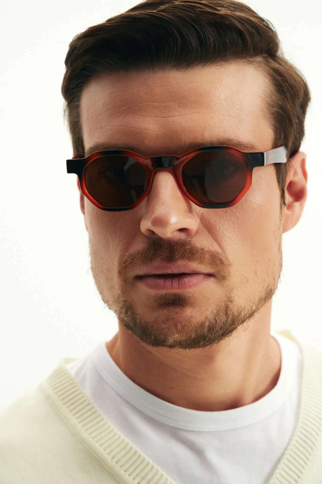 Classic Tori Tortoise Hexagonal Sunglasses
