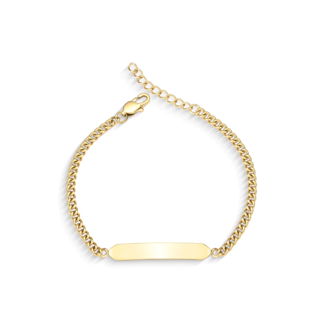 Customizable Gold Smooth Bar Bracelet