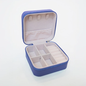 Blue Jewelry Case with Zipper
