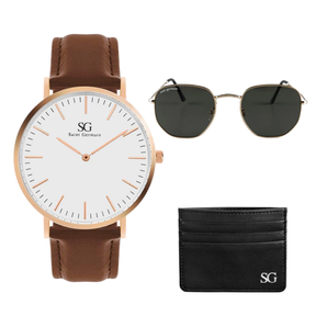 KIT Bronx Rosé Gold 40mm + Wallet + Harbor Green Gold Glasses + Gift Box