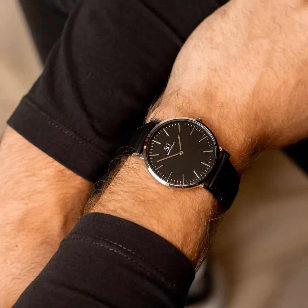 Black Hill Murray 40mm Men’s Watch with Black Leather Strap